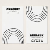 ミニマルカッコいいラインイヤリングジュエリー表示カード (正面&裏面)