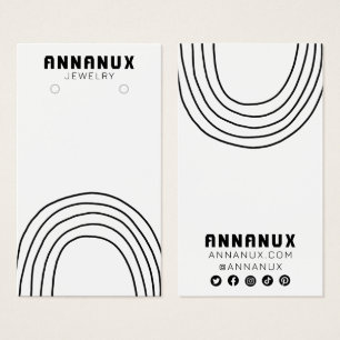 ミニマルカッコいいラインイヤリングジュエリー表示カード
