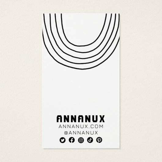 ミニマルカッコいいラインイヤリングジュエリー表示カード (裏面)