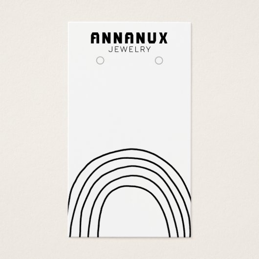 ミニマルカッコいいラインイヤリングジュエリー表示カード (正面)