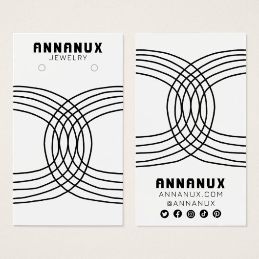 ミニマルカッコいいラインイヤリングジュエリー表示カード (正面&裏面)