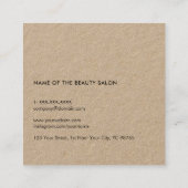 ミニマルカッコいいリストブラックシザークラフト美容師 スクエア名刺 (裏面)