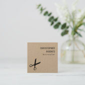 ミニマルカッコいいリストブラックシザークラフト美容師 スクエア名刺 (スタンド正面)