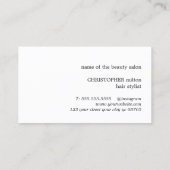 ミニマルカッコいいリストブルーホワイトハサミ美容師 名刺 (裏面)