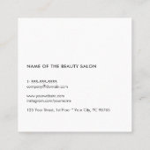 ミニマルカッコいい白黒シザー美容師 スクエア名刺 (裏面)