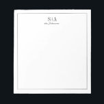 ミニマルカップルモノグラムパーソナライズされた文房具 ノートパッド<br><div class="desc">洗練された白黒ミニマルデザインとカップルのモノグラムと薄縁どい。コレクション内のすべての一致する部分を表示</div>