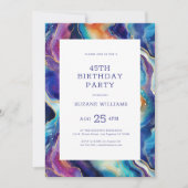 ミニマルカラフルグリッターアゲートハッピーバースデー 招待状 (正面)