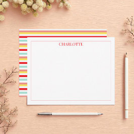 ミニマルカラフルスストライプクラシックシック ノートカード