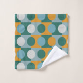 ミニマルカラフルス幾何コンテンポラリーパターン バスタオルセット (ウォッシュタオル)