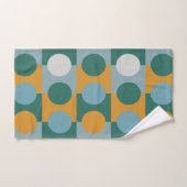 ミニマルカラフルス幾何コンテンポラリーパターン バスタオルセット (ハンドタオル)