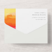 ミニマルカラフルプライドレインボー結婚のQRコード オールインワン招待状 (裏面)