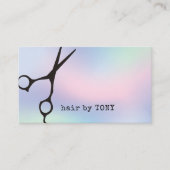 ミニマルカラフルラグラディエント黒鋏の髪 名刺 (正面)