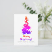ミニマルカラフルリストクリスマスツリー シーズンポストカード (スタンド正面)