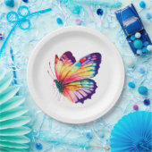 ミニマルカラフルリストバタフライ春パーティー ペーパープレート (パーティー)