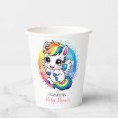 ミニマルカラフルリストユニコーン赤ちゃんシャワー 紙コップ (正面)