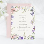 ミニマルカラフルリストWildflower Photo結婚's 招待状