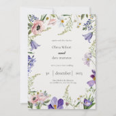 ミニマルカラフルリストWildflower Photo結婚's 招待状 (正面)