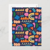 ミニマルカラフル抽象芸術 シーズンポストカード (正面/裏面)