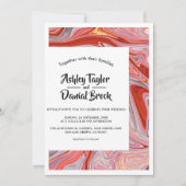 ミニマルカラフル芸術的モダン結婚抽象芸術 招待状 (正面)