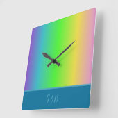 ミニマルカラフルlgbtqゲイプライド月 スクエア壁時計 (傾斜)