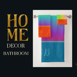 ミニマルカラフルlgbtqゲイプライド月 バスタオルセット