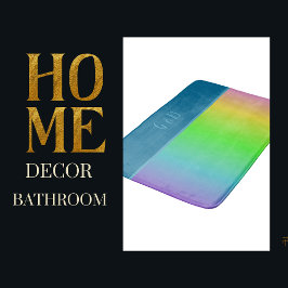 ミニマルカラフルlgbtqゲイプライド月 バスマット