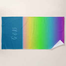 ミニマルカラフルlgbtqゲイプライド月 ビーチタオル