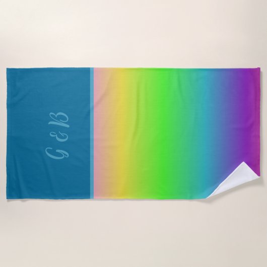 ミニマルカラフルlgbtqゲイプライド月 ビーチタオル (正面)