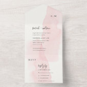 ミニマルカラー赤面ピンクモノグラム結婚ズ オールインワン招待状 (内側)