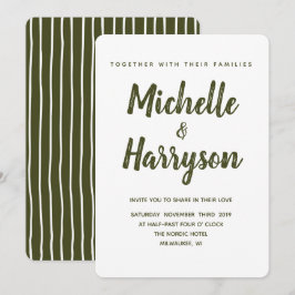 ミニマルカラー | ダークグリーン | 結婚式招待状 招待状