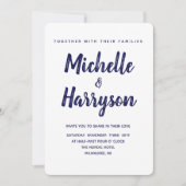 ミニマルカラー ネイビーブルー 結婚式招待状 招待状 (正面)