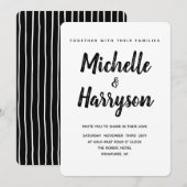 ミニマルカラー | ブラック | 結婚式招待状 招待状 (正面/裏面)