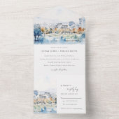 ミニマルカリフォルニア州サンノゼ結婚 オールインワン招待状 (内側)