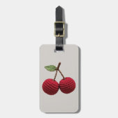 ミニマルガーリーリストクロチェットレッドさくらんぼサマーフレッシュ ラゲッジタグ (正面縦)