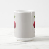 ミニマルガーリーリストクロチェットレッドさくらんぼモノグラム名 コーヒーマグカップ (中央)