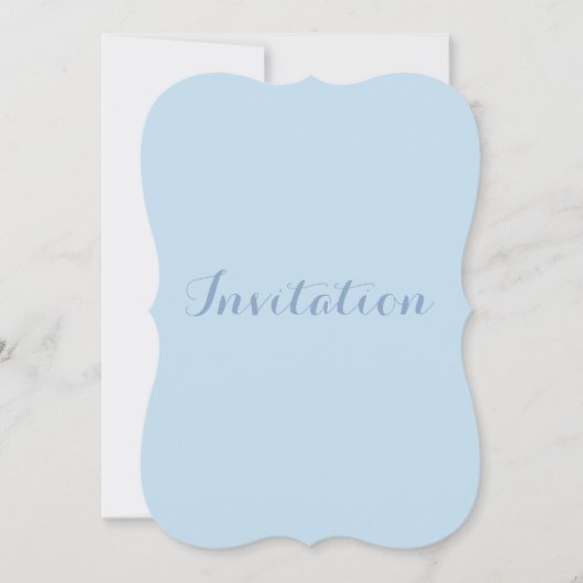 ミニマルガーリーリストシックなビーチチェーテルアクアブルー 招待状 (正面)