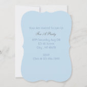ミニマルガーリーリストシックなビーチチェーテルアクアブルー 招待状 (裏面)