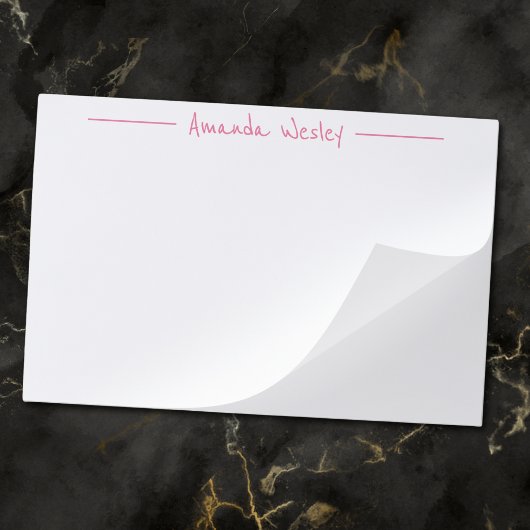 ミニマルガーリーリストピンクモノグラムのフルネーム ペーパーパッド