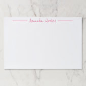 ミニマルガーリーリストピンクモノグラムのフルネーム ペーパーパッド (正面)