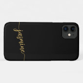 ミニマルガーリーリストブラック金ゴールドモノグラム名スクリプト Case-Mate iPhoneケース (裏面(横))