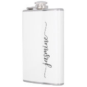ミニマルガーリーリストホワイトモノグラム名スクリプト フラスク (左)