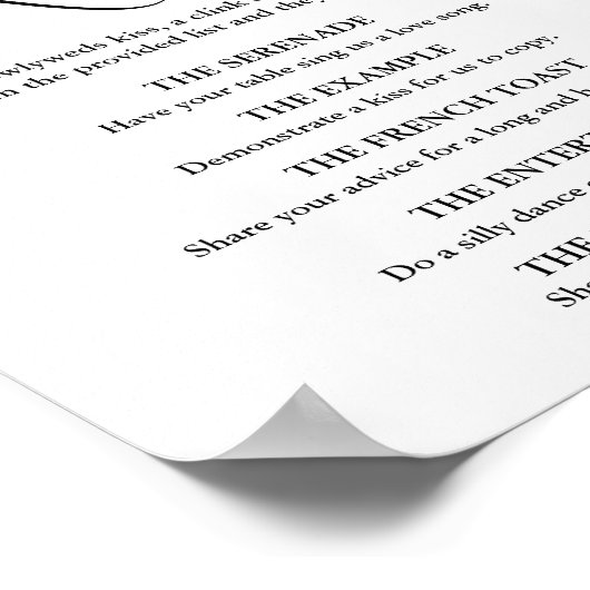 ミニマルキスをするリスト結婚メニューのゲームのサイン ポスター (角)