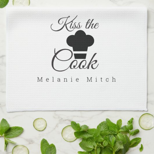 ミニマルキスザ調理師シェフハットロゴ キッチンタオル (折り畳み)