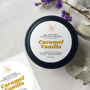 ミニマルキャンドルバニラ茶色金ゴールドラベルシート25 シール