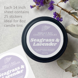 ミニマルキャンドルラベンダーパープルラベルシート25 シール