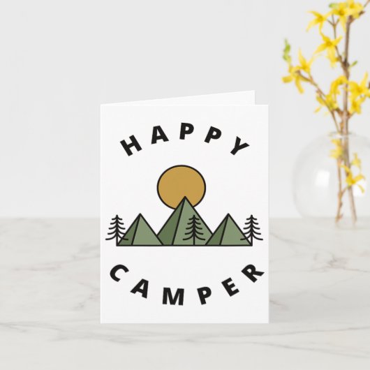 ミニマルキャンプ 森 登山 キャンピング カード (黄色い花)