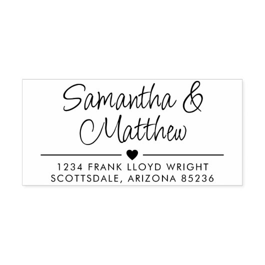 ミニマルキュートハート結婚の差出人住所 セルフインキングスタンプ (デザイン)