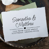 ミニマルキュートハート結婚の差出人住所 セルフインキングスタンプ