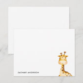 ミニマルキュートベビーギザフェ キッズ パーソナライズド ノートカード (正面/裏面)