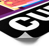 ミニマルキューバ島ヴィンテージレトロ旅行 ポスター (角)